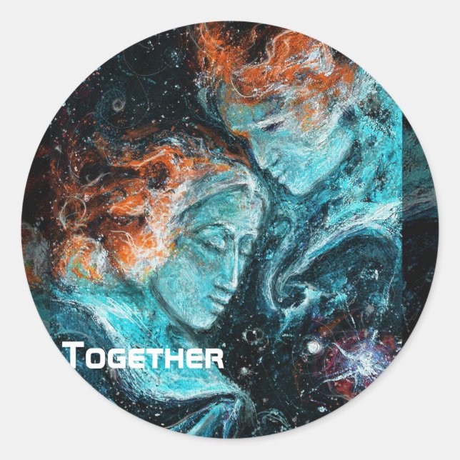 Sticker Rond À travers l'espace (Devant)