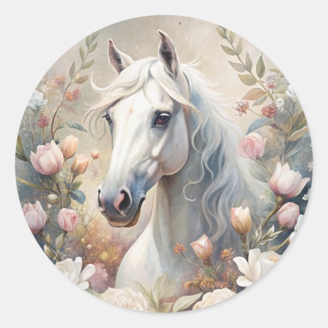 Sticker Rond A White Horse  (Devant)