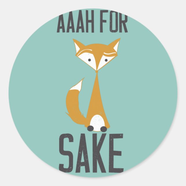 Sticker Rond Aaaah, pour l'amour du renard ! (Devant)