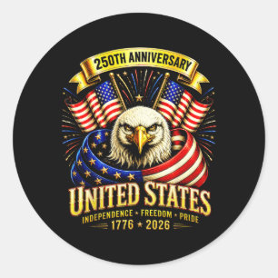 Sticker Rond Aamerica 250e anniversaire 1776-2026 Patriotique E