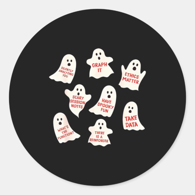 Sticker Rond Aba Halloween Behavior Fall Applied Behavior Ysis  (Devant)