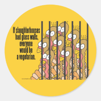 Sticker Rond Abattoirs - Végétarien, Végétarien