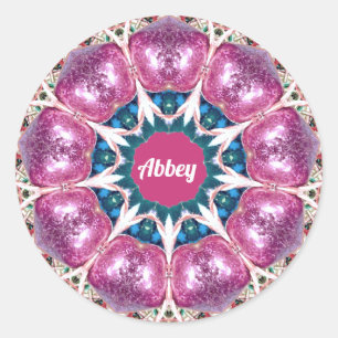 Sticker Rond ABBEY ~ Bright Abstrait Motif ~ Personnalisé