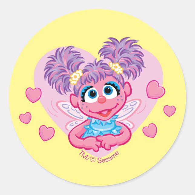 Sticker Rond Abby Cadabby Valentine Hearts Graphisme (Devant)