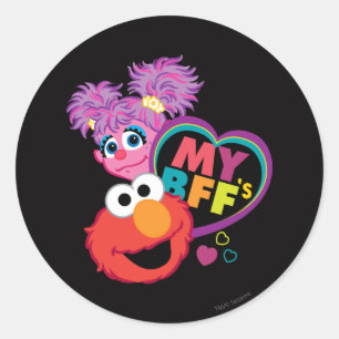 Sticker Rond Abby et Elmo, les meilleurs amis