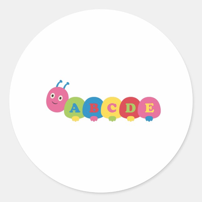 Sticker Rond ABC Caterpillar (Devant)