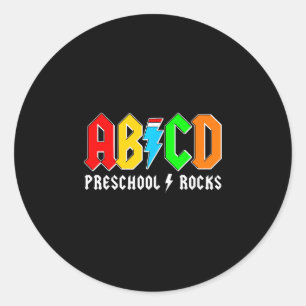 Sticker Rond Abcd école maternelle rocks garçons rentrée scolai