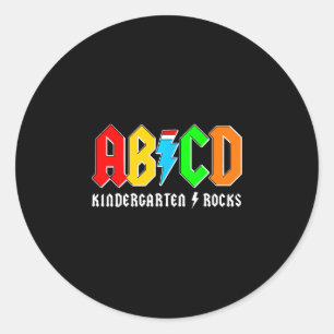 Sticker Rond Abcd jardin d'enfants rocks garçons rentrée scolai