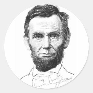 Sticker Rond Abe Lincoln