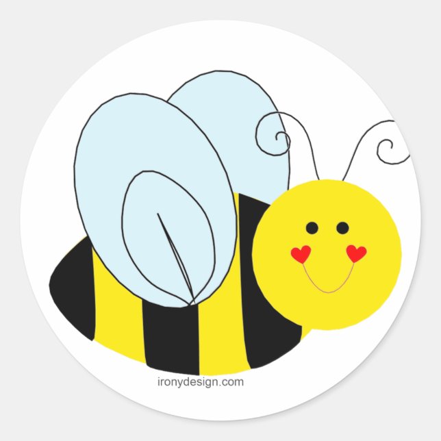 Sticker Rond Abee mignonne (Devant)