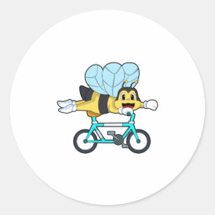 Sticker Rond Abeille à vélo