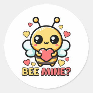 Sticker Rond Abeille ! Caricature de la petite bosse Be Pun