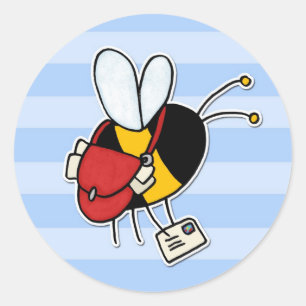 Sticker Rond abeille de travailleur - travailleur postal