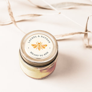 Sticker Rond Abeille d'or "signifié pour être" Faveur de mariag