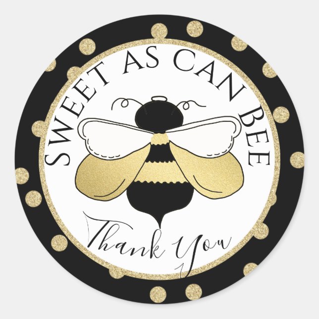 Sticker Rond Abeille et Merci Pois (Devant)