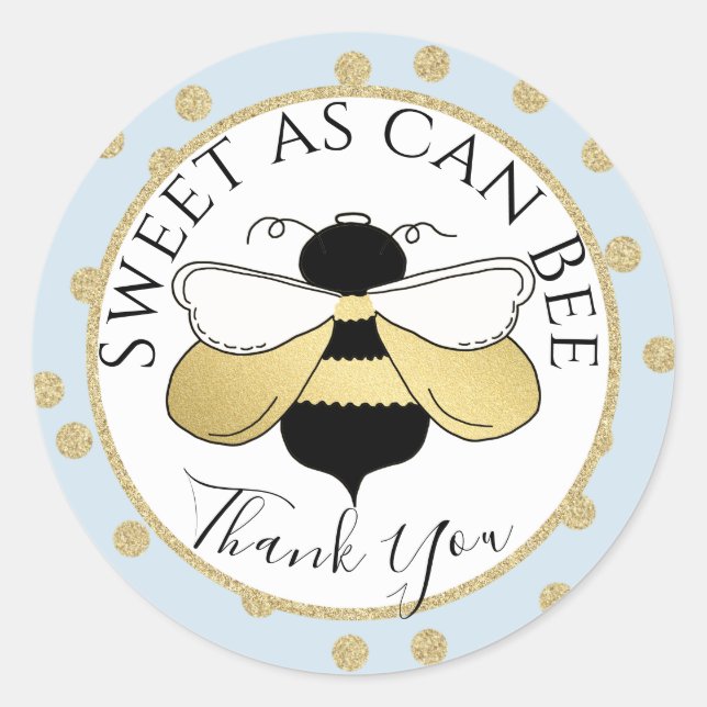 Sticker Rond Abeille et Merci Pois (Devant)