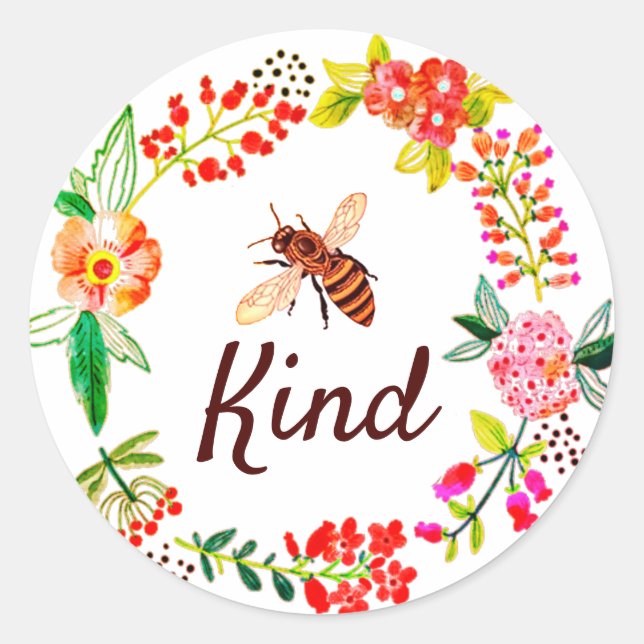 Sticker Rond Abeille fleurie (Devant)