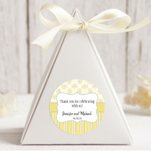 Sticker Rond Abeille Géométrique Jaune et Gris