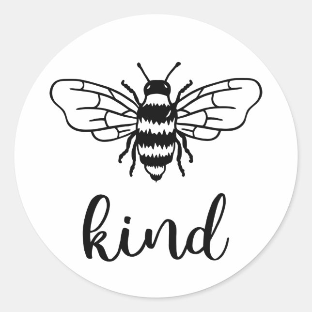Sticker Rond Abeille noire (Devant)