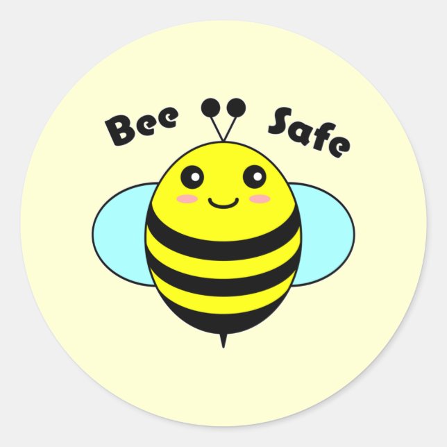 Sticker Rond Abeille sécuritaire 1 (Devant)