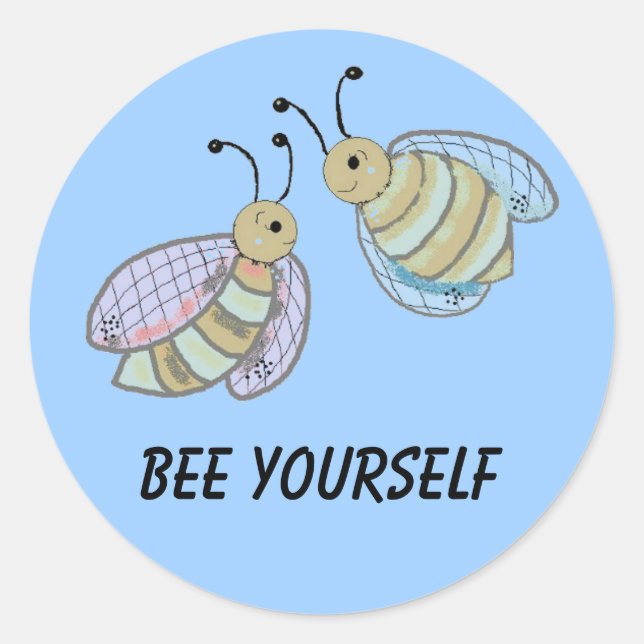 Sticker Rond Abeille toi-même (Devant)