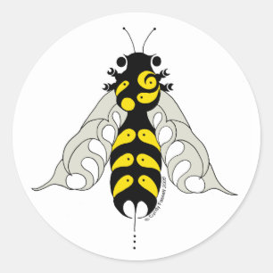 Sticker Rond abeille tribale