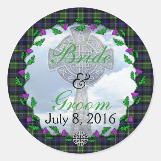 Sticker Rond Abercrombie écossais mariage Faveur (Devant)
