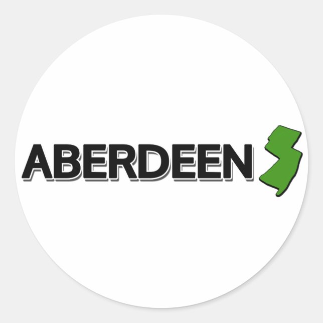 Sticker Rond Aberdeen, New Jersey (Devant)