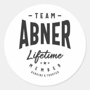 Sticker Rond Abner Membre à vie Nom personnalisé Abner