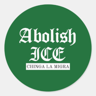Sticker Rond Abolir ICE – Déclaration de protestation gothique