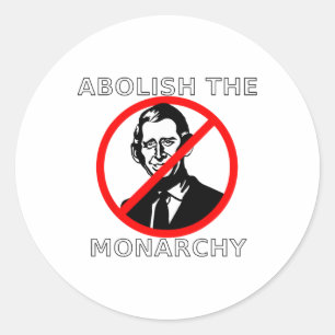 Sticker Rond Abolir la monarchie - Roi Charles