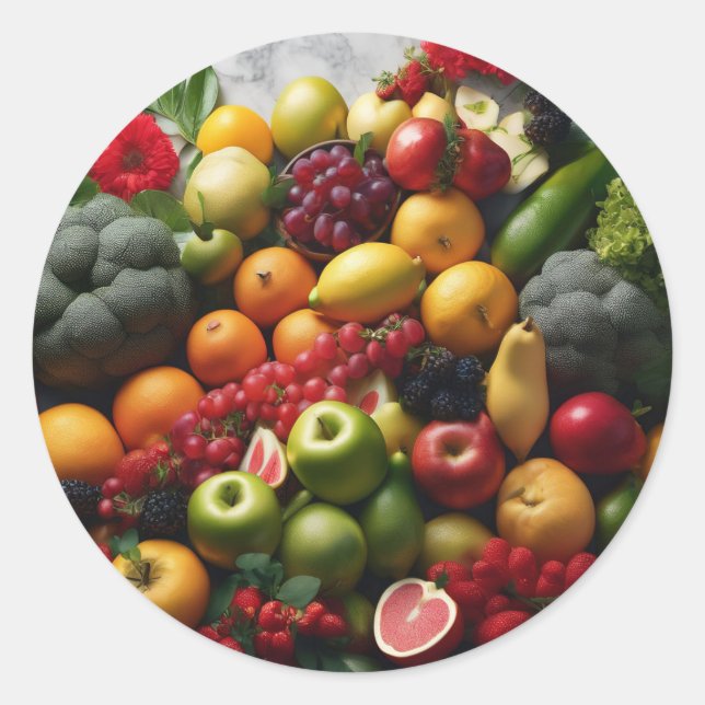 Sticker Rond Abondance du jardin (Devant)