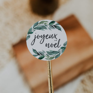 Sticker Rond Abondance en hiver   Joyeux Noel