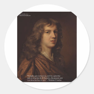 Sticker Rond Abraham Crowley "Amour En Vain" Cadeaux de citatio