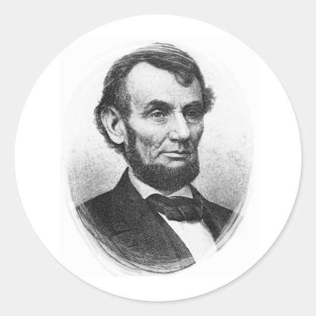 Sticker Rond Abraham Lincoln (Devant)