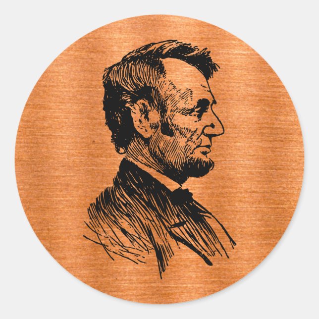 Sticker Rond Abraham Lincoln (Devant)