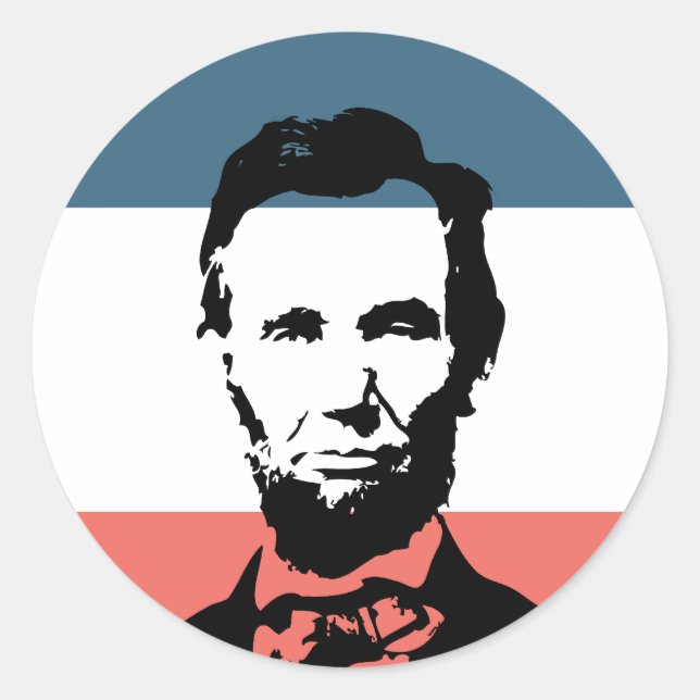 Sticker Rond Abraham Lincoln 16ème Président (Devant)