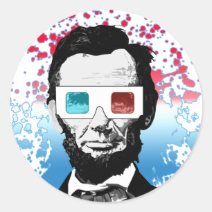 Sticker Rond Abraham Lincoln - 3D