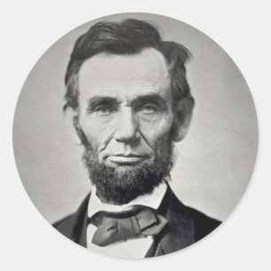 Sticker Rond Abraham Lincoln Gettysburg Portrait
