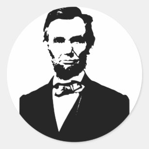 Sticker Rond Abraham Lincoln Président États-Unis