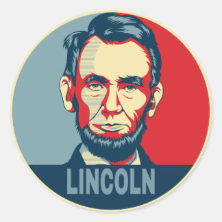 Sticker Rond Abraham Lincoln USA Président Hope