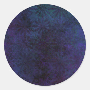 Sticker Rond Abrégé sur bleu et pourpre, art numérique sale