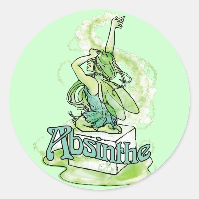 Sticker Rond Absinthe Sucre Cube Fée (Devant)