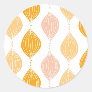 Sticker Rond Abstract golden ogee pattern