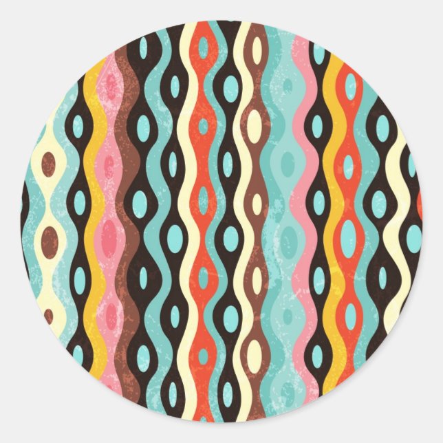 Sticker Rond Abstract multicolor pattern (Devant)
