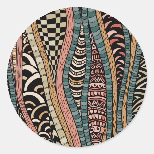 Sticker Rond Abstract pattern (Devant)