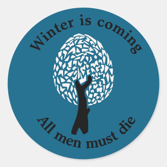 Sticker Rond Abstract Winter Tree (Devant)