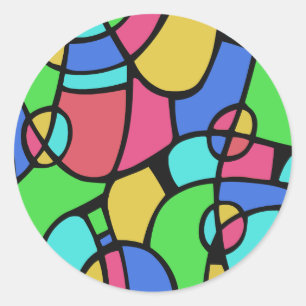 Sticker Rond Abstrait 02