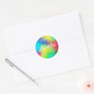 Sticker Rond Abstrait Artistic Vibrant Gradient personnalisé
