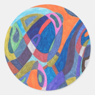 Sticker Rond abstrait "Colour Rush"